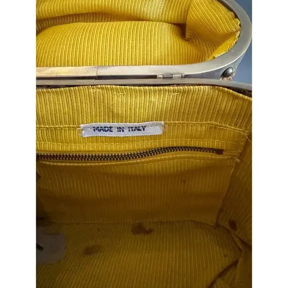 Vtg Straw Purse Oval Box Handbag Fabric Lined 1950s/ 1960s Italy - Read Details - Picture 7 of 15